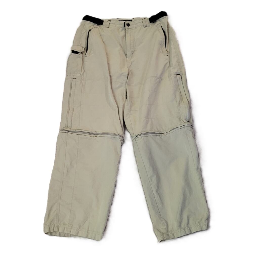 No Boundaries Pants Men's Beige Cargo‎ Utility Convertible 34x30 Y2K Gorpcore